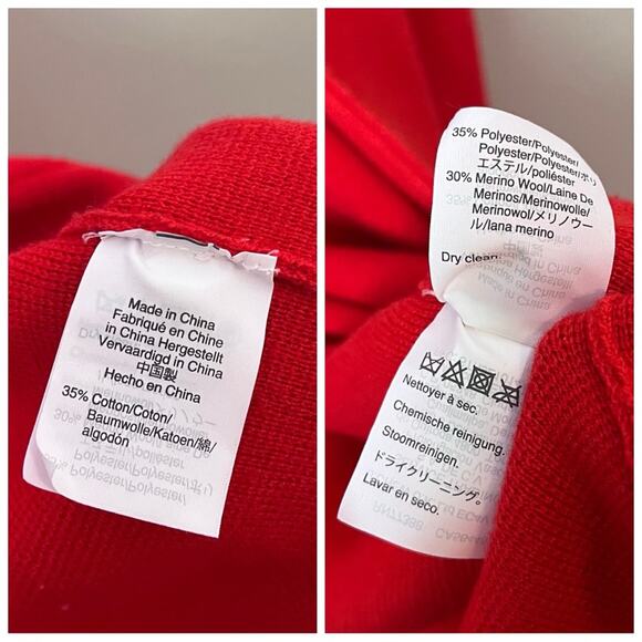 J.Crew Sophie Merino Wool Cotton Open Front Sweater Blazer Pockets Cerise Red 2X - Picture 8 of 8